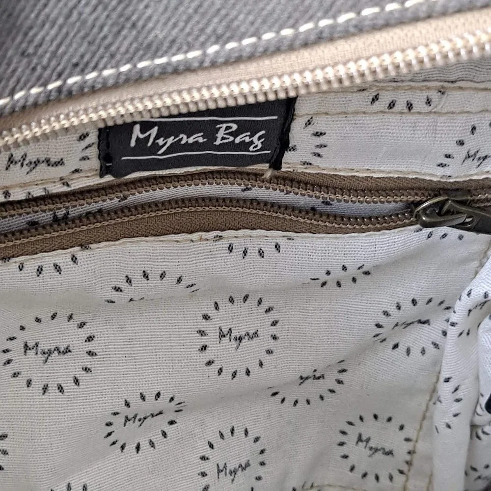 Myra Azure Printed Crossbody Shoulder Bag Cotton Leather Diamond Print Adj Strap